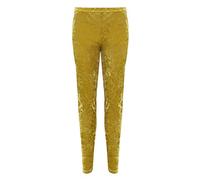 Womens Crushed Velour Velvet Legging Ladies Full Length Plus Size Casual Trouser Mustard UK 16-18