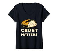 Women's Crust Matters Sourdough Bread Baker Retro V-Neck T-Shirt