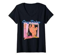 Women's Cry Baby Retro Comic Tears Romance Aesthetic V-Neck T-Shirt