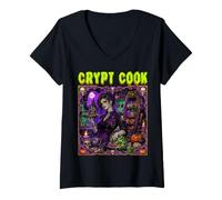 Women's Crypt Cook Restaurant Chef Baker Zombie Ghoul Undead Womens V-Neck T-Shirt