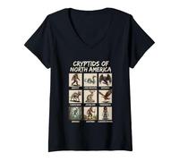 Women's Cryptid Hunter North American Cryptids Cryptozoology Buff V-Neck T-Shirt