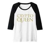 Womens Crypto Queen Blockchain Gear for Women in Cryptocurrency BTC Raglan Baseball Tee