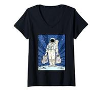 Womens Cryptocurrency Talk - XRP To The Moon XRP Space Man Merch V-Neck T-Shirt