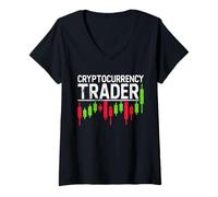Womens Cryptocurrency Trader - Crypto Trading for Futures Traders V-Neck T-Shirt