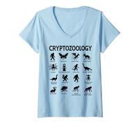 Women's Cryptozoology Legendary Creatures Silhouette Chart V-Neck T-Shirt