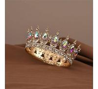 Women's Crystal Crown - Full Round Princess Tiara, Wedding Queen Pageant Headpiece, Bridal Hair Accessory