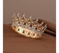 Women's Crystal Crown - Full Round Princess Tiara, Wedding Queen Pageant Headpiece, Bridal Hair Accessory