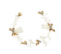 Women's Crystal Flower Comb Side Combs Bridal Hair Accessories Comb Hair Accessories Side Comb Hair Accessories Bridal Headwear for Girls Women Wedding Birthday Party Prom Gold