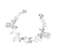 Women's Crystal Flower Comb Side Combs Bridal Hair Accessories Comb Hair Accessories Side Comb Hair Accessories Bridal Headwear for Girls Women Wedding Birthday Party Prom Silver