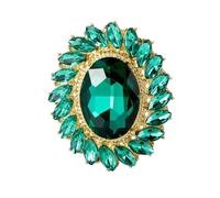 Womens Crystal Oval Sunflower Plant Flower Brooch Pin En84186