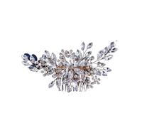 Women's Crystal Pearl Hair Comb Rhinestone Flower Leaf Hairpin Bridal Wedding Headband Tiara,Jewelry Comb Pin Accessory(Gold)