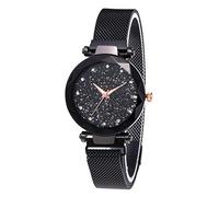Womens Crystal Starry Sky Quartz Watches- Diamond Cutting Glass Mirror, with Magnetic Buckle Band Elegance Women's Wrist Watch