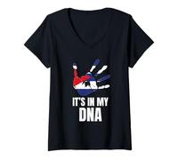 Womens Cuba in My DNA Cuban Heritage Travel V-Neck T-Shirt