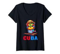 Womens Cuba Souvenir Cuban Bird Travel Design for Men Women V-Neck T-Shirt