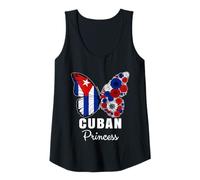 Womens Cuban Princess Butterfly Roots Cubana Pride Cuba Heritage Tank Top