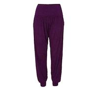 Womens Cuffed Bottom Baggy Harem Ali Baba Trousers#(Purple Plain Harem Trouser#UK 24-26#Womens)