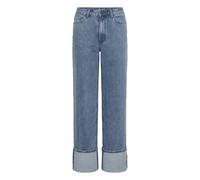Women's Cuffed Straight Jeans KAFFE Vallis Bleu 38