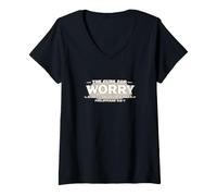 Women's Cure for Worry Starts On Your Knees - Philippians 4:6-7 V-Neck T-Shirt
