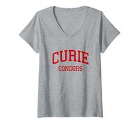 Women's Curie High School HS Chicago IL Retro V-Neck T-Shirt