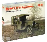 ICM ICM35661 1:35-Model T 1917 Ambulance, WWI American Car, Olive Green