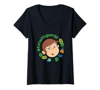 Women's Curious George Fun with George Springtime V-Neck T-Shirt