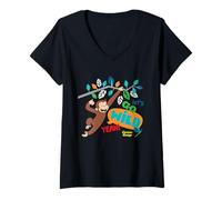 Women's Curious George Lets Go Wild Outdoor Adventure V-Neck T-Shirt