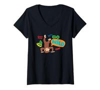 Women's Curious George Lets Go Wild Upside Down V-Neck T-Shirt