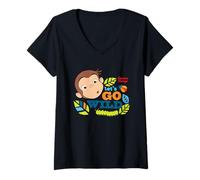 Women's Curious George Lets Go Wild V-Neck T-Shirt
