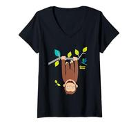 Women's Curious George Spring Hang Time Adventure V-Neck T-Shirt