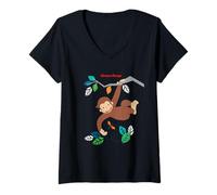 Women's Curious George Spring Swing Adventure V-Neck T-Shirt