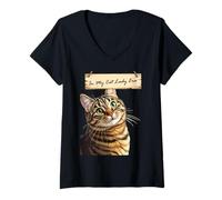 Women's Curious Tabby in My Cat Lady Era V-Neck T-Shirt