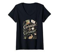Women's Curiouser Alice in Wonderland Magician V-Neck T-Shirt