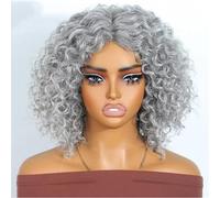 Women's Curl Bob Wigs Nature Remy Black Human Hair Lace Front Part Highlight Wig