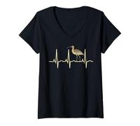 Womens Curlew Shirt - Long-Billed Curlew Bird Lover T-Shirt V-Neck T-Shirt