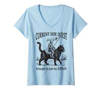 Women's Current Side Quest Brought to You by ADHD V-Neck T-Shirt