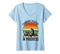 Women's Current Status Financial Mistake in Progress Car Mechanic V-Neck T-Shirt