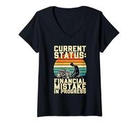 Women's Current Status Financial Mistake in Progress Car Mechanic V-Neck T-Shirt