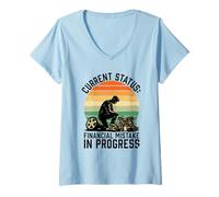 Women's Current Status Financial Mistake in Progress Car Mechanic V-Neck T-Shirt