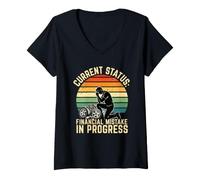 Women's Current Status Financial Mistake in Progress Car Mechanic V-Neck T-Shirt