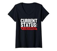 Women's Current Status in A Relationsleep Funny Single Sleep Napping V-Neck T-Shirt