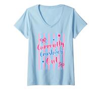 Women's Currently Crashing Out Sleepy Relaxing Vibes V-Neck T-Shirt