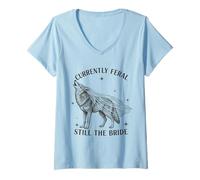 Women's Currently Feral Still The Bride Bachelorette V-Neck T-Shirt