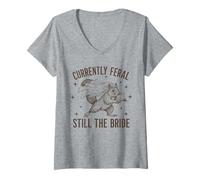 Women's Currently Feral Still The Bride Bachelorette V-Neck T-Shirt