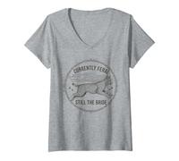 Women's Currently Feral Still The Bride Bachelorette V-Neck T-Shirt