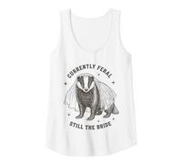 Womens Currently Feral Still The Bride Badger Wedding Tank Top