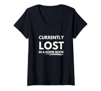 Womens Currently lost in a good book V-Neck T-Shirt