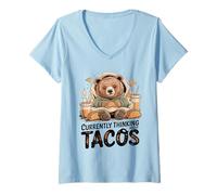 Women's Currently Thinking About Tacos V-Neck T-Shirt