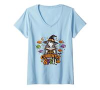Women's Currently Under A Spell Witch Reader Halloween Books V-Neck T-Shirt