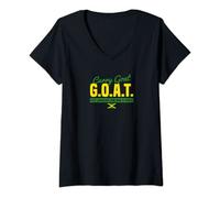 Womens Curry Goat G.O.A.T. Best Jamaican Food Cook - Funny Cute V-Neck T-Shirt