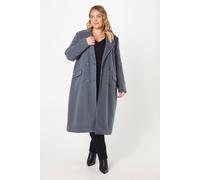 Womens Curve Belted Midi Coat Dark Grey XL